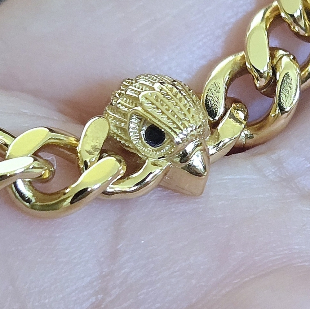Kurt Geiger Gold Chain Bracelet with Pavé Animal Head Accent - Picture 14 of 16